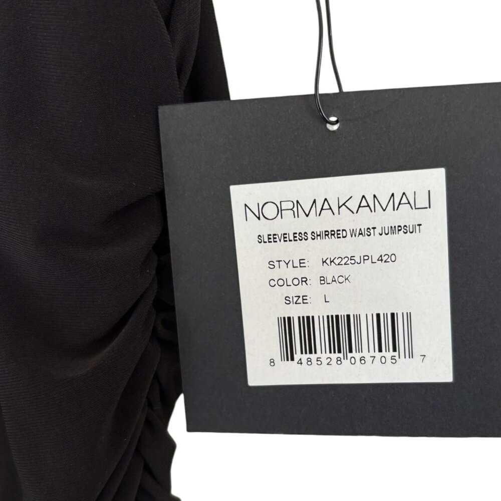 Norma Kamali Sleeveless Shirred Waist Jumpsuit - Picture 3 of 5